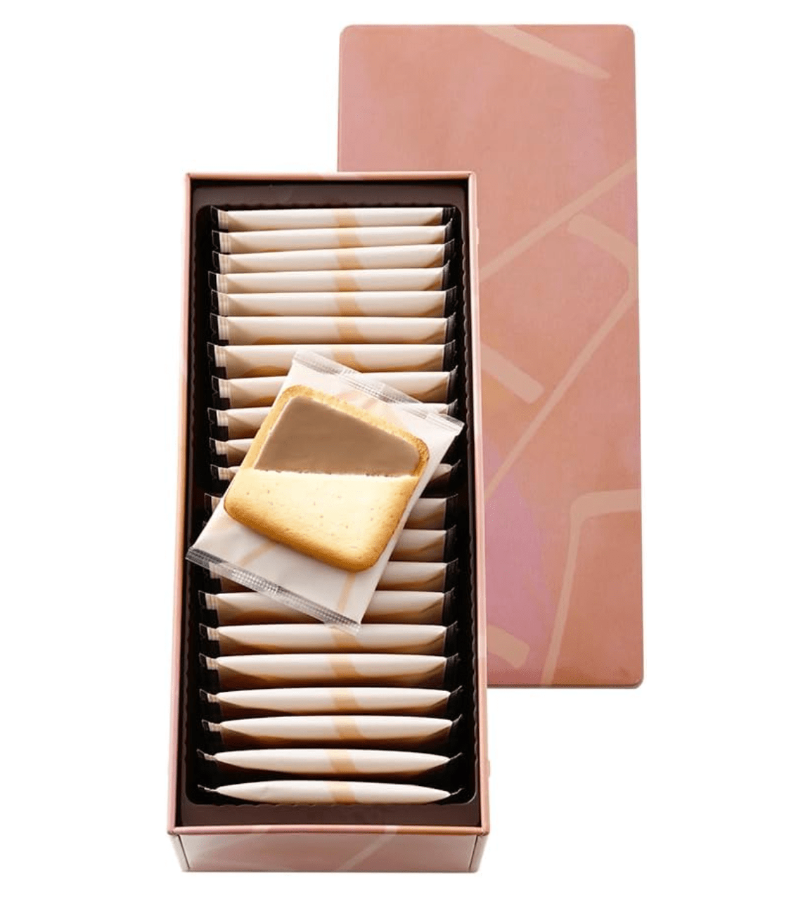 “Yoku Moku Double Chocolat Au Lait 22-piece tin box front view”