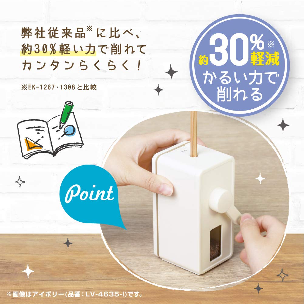 Sonic Japan Toppin Manual Pencil Sharpener Lv - 4635 - I Vertical Slim Ivory
