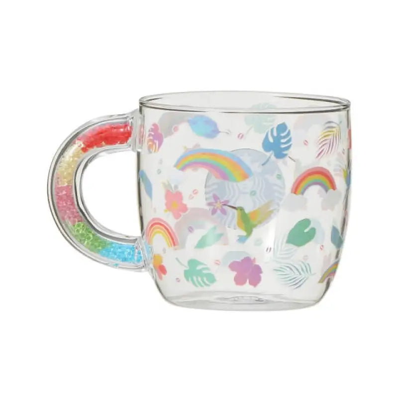 Starbucks Bead Handle Heat Resistant Glass Mug Rainbow 355ml - Japanese Mugs Home