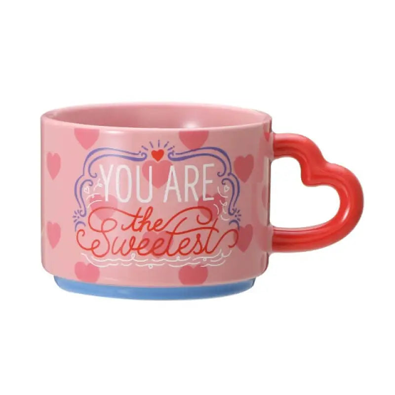 Starbucks Valentine 2022 Stacking Mug Heart Handle Pink 355ml - Japanese Home