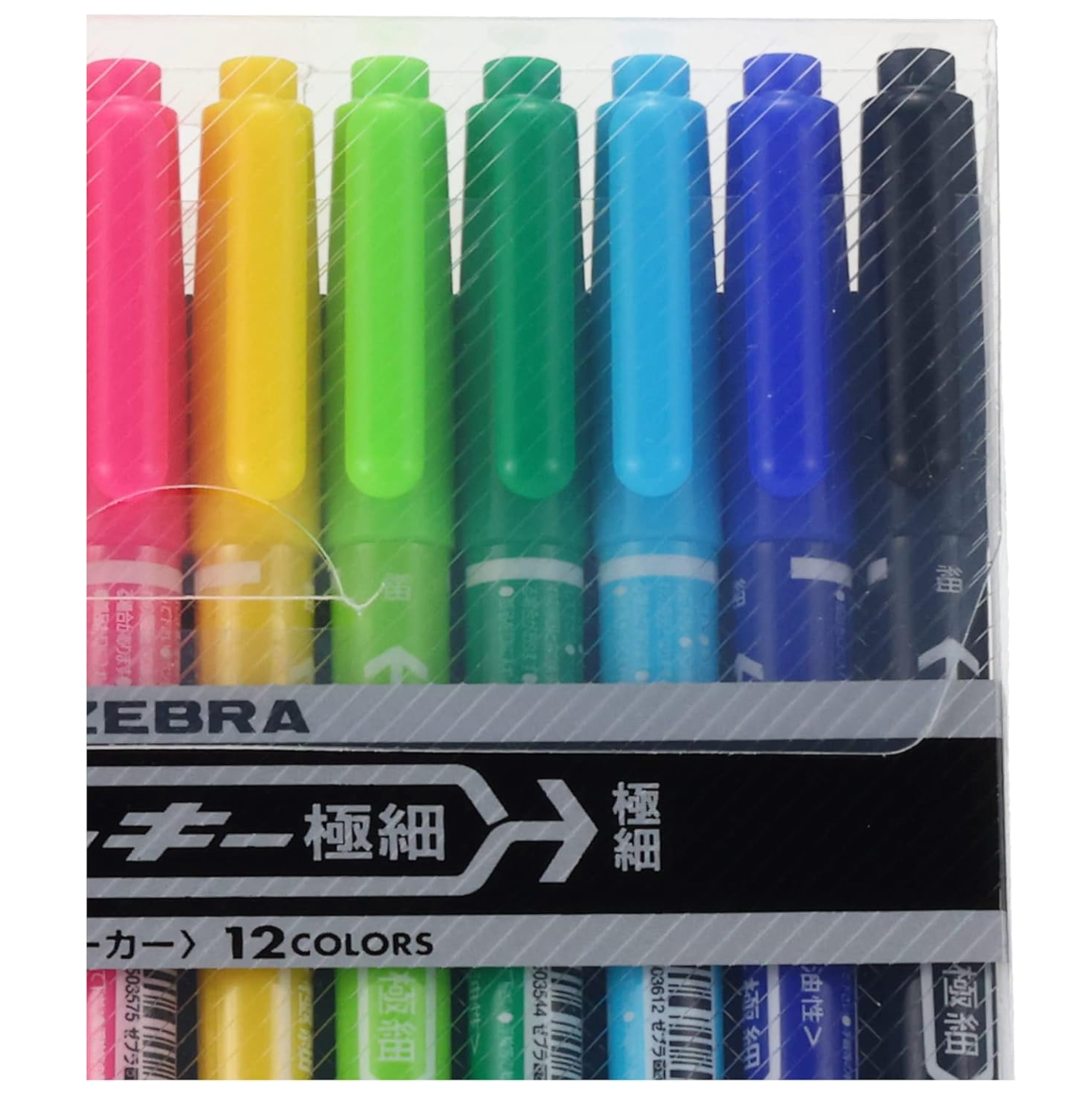 Zebra MCF-12C Permanent Marker, Mckee Ultra-fine, 12 Colors - YOYO JAPAN