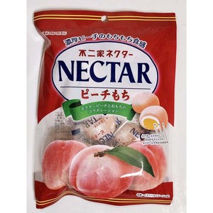 Nihonbashi Fujiya Peach Nectar Filled Mochi 100g Pack of 3, soft sticky rice cakes with sweet peach filling, ideal for Japanese snack lovers