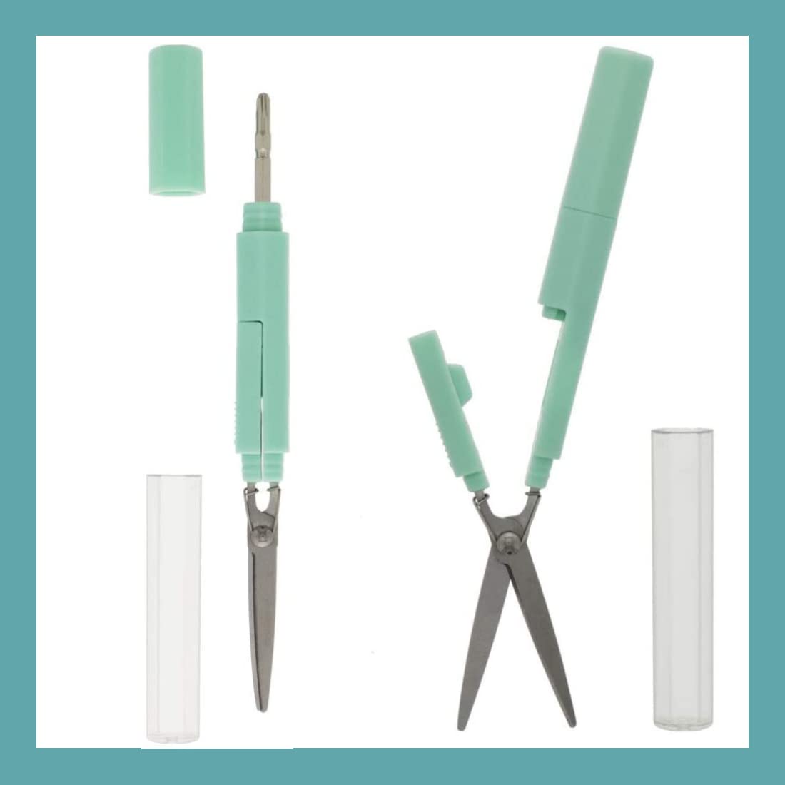 Sun - Star Stationery Light Green Stickyle Scissors Japan S3720071