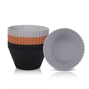 Super Kitchen 9.2Cm Large Silicone Muffin Mold Canelé Mold 12 Non - Stick Cupcake Cups Japan Heat Resistant Reusable Muffin Cup Baking Utensils