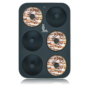 Super Kitchen Donut Mold Silicone Cake Molds 6 Pcs Heat Resistant Non - Stick Easy To Clean - Japan (1 Piece Dark Gray)”
