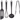 T - fal Kitchen Tools 4 - Piece Set Spatula Ladle Tongs Whisk K001S4