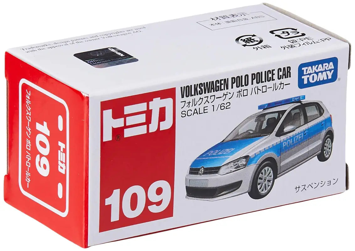 Takara Tomy Tomica 109 Volkswagen Polo Patrol Car 824992 1/62 Scale Police Cars