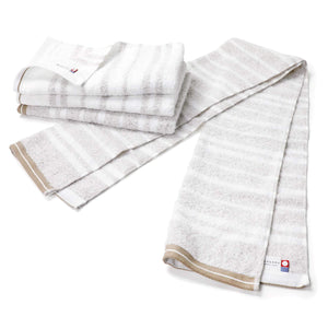 Tangono Imabari Towel Set Of 4 34X120Cm Japan Soft Beige X Cork Beige Quick Dry Skin Care Gift
