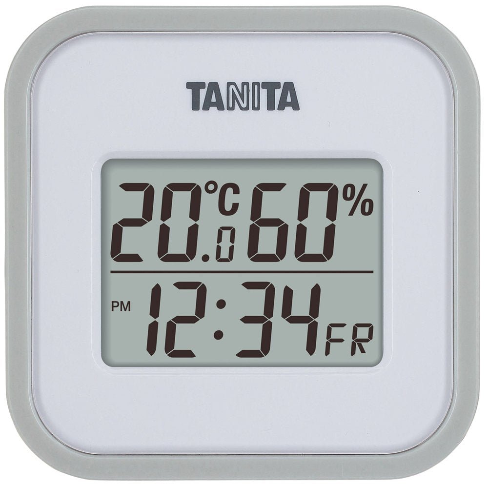 Tanita Tt - 558Gy Digital Wall Mounted Thermo - Hygrometer Clock Calendar Japan - Temperature & Humidity Monitor