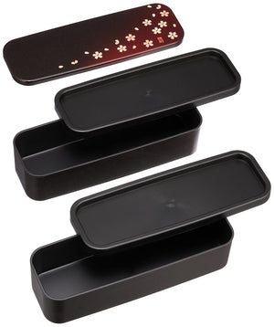 Tatsumiya Akanezakura Slim 2 - Tier Bento Japan Red W17.5Xd6Xh9 50094