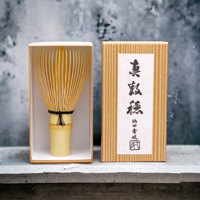 Chasen White Bamboo Handmade Traditional Japanese Matcha Whisk, 1 piece, perfect for Japanese tea ceremony use.