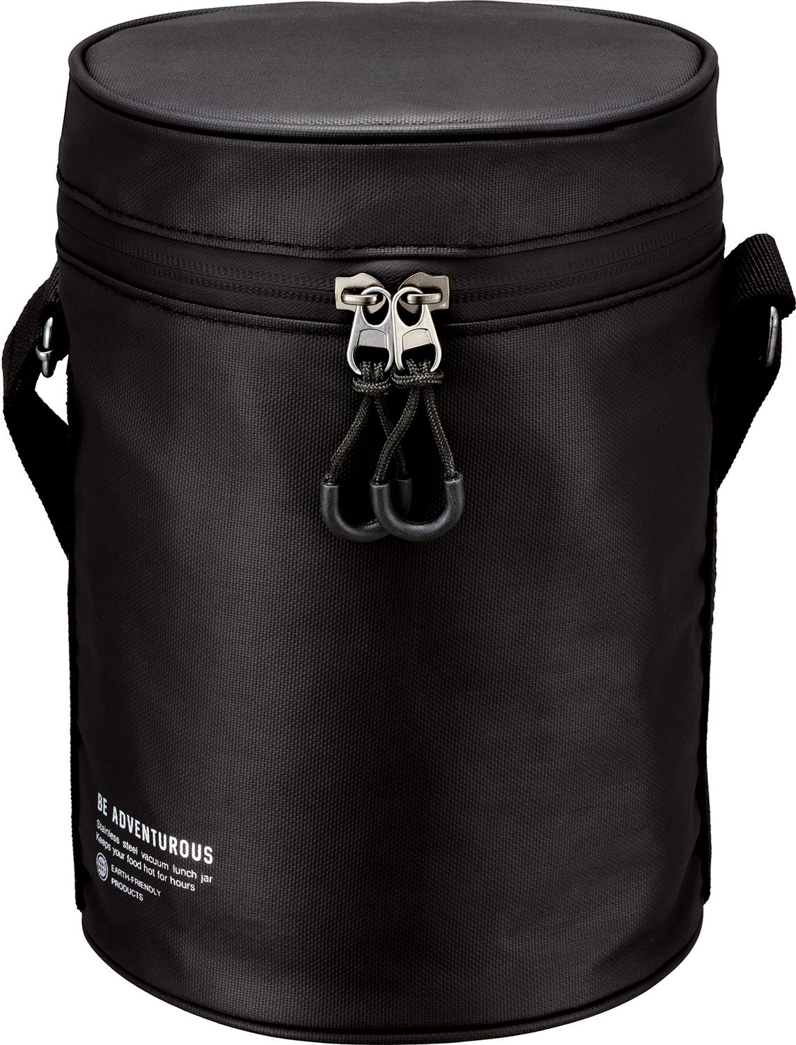 The - Peacock 1.8L Black Stainless Steel Lunch Jar W/ Pouch Arl - F18 B - Japan