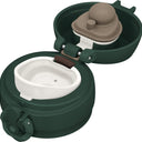 Thermos 0.5L Stainless Steel Water Bottle Vacuum Insulated Removable Spout Dark Green Lightweight Jnl - 505 Dg