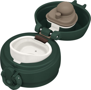 Thermos 0.5L Stainless Steel Water Bottle Vacuum Insulated Removable Spout Dark Green Lightweight Jnl - 505 Dg