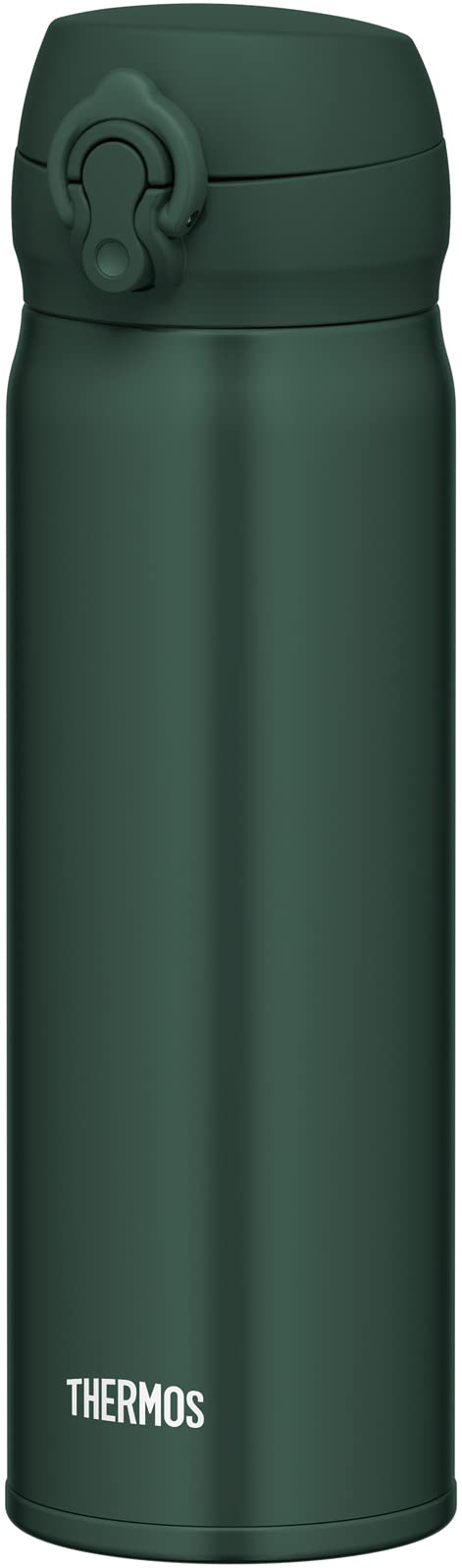 Thermos 0.5L Stainless Steel Water Bottle Vacuum Insulated Removable Spout Dark Green Lightweight Jnl - 505 Dg