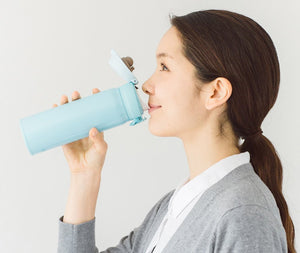Thermos 0.5L Water Bottle Vacuum Insulated Mobile Mug [One Touch Open] Sky Blue Jnl - 502 Japan