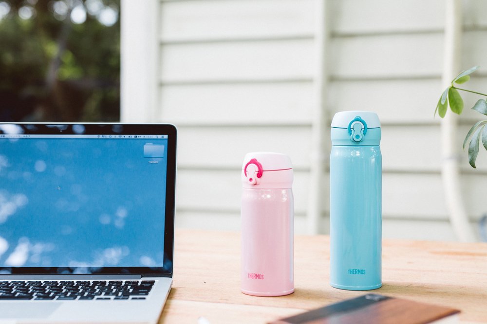 Thermos 0.5L Water Bottle Vacuum Insulated Mobile Mug [One Touch Open] Sky Blue Jnl - 502 Japan