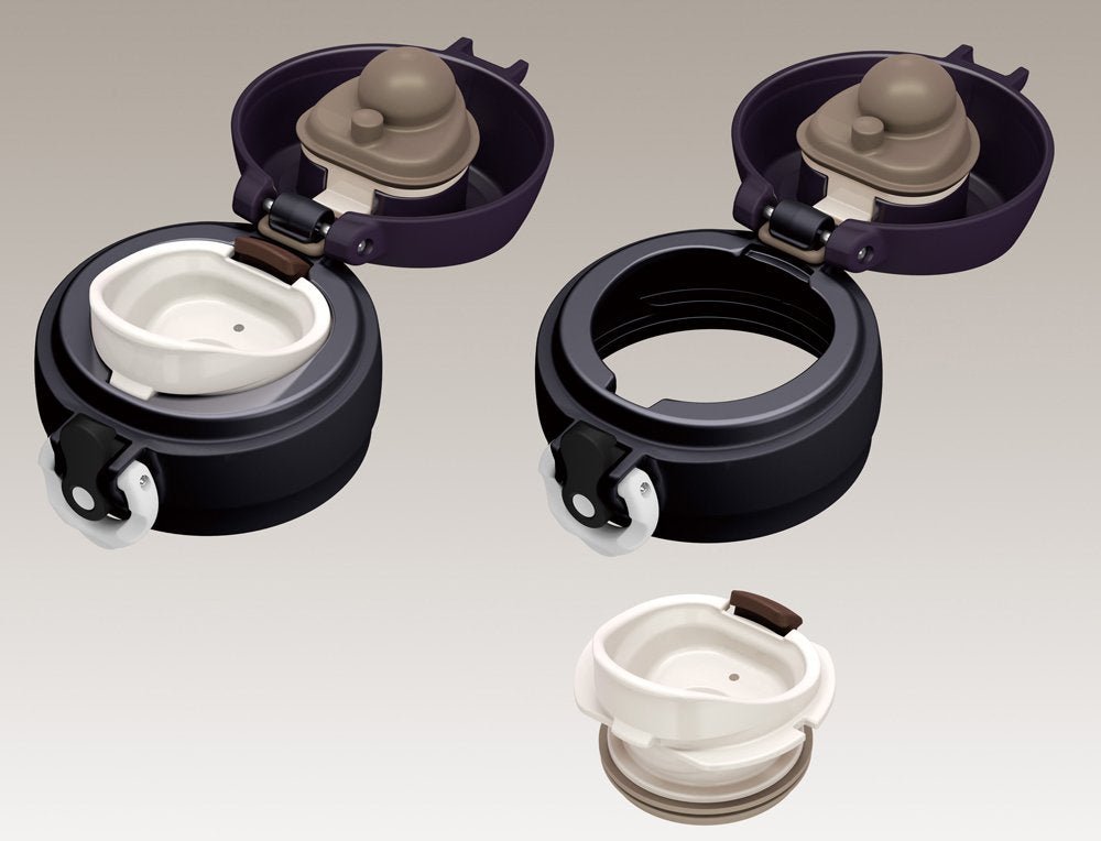 Thermos 0.6L Deep Purple Vacuum - Insulated Mobile Mug - One - Touch Open Type