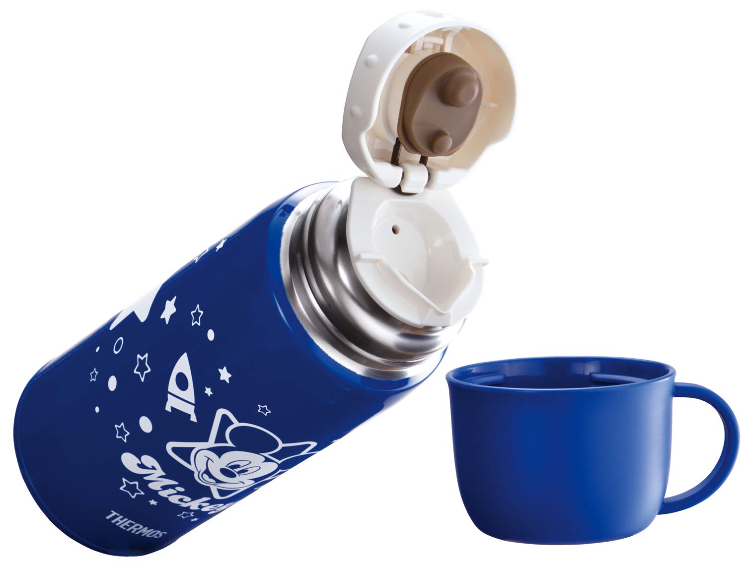 Thermos 0.6L Mickey Blue Vacuum Insulated Water Bottle Fho - 601Wfds Bl