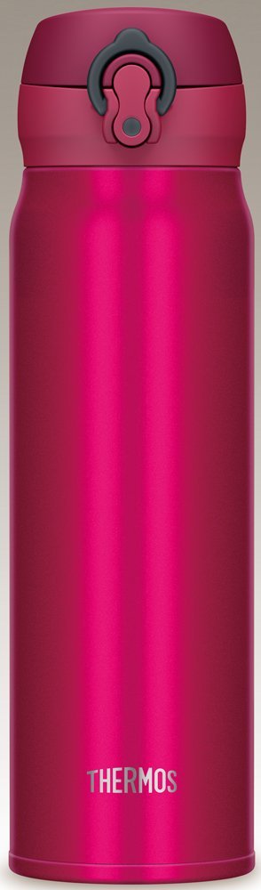 Thermos 0.6L Vacuum Insulated Water Bottle Mug [One Touch Open] Garnet Red Jnl - 602 Gr - Made In Japan