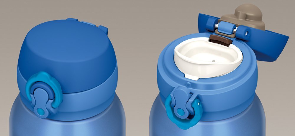 Thermos 0.75L Vacuum Insulated Water Bottle Japan Jnl - 752 Mtb One Touch Open Type Metallic Blue