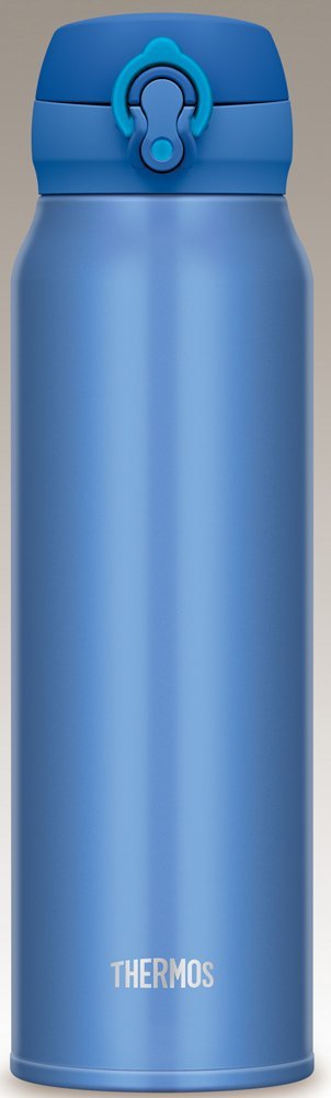 Thermos 0.75L Vacuum Insulated Water Bottle Japan Jnl - 752 Mtb One Touch Open Type Metallic Blue