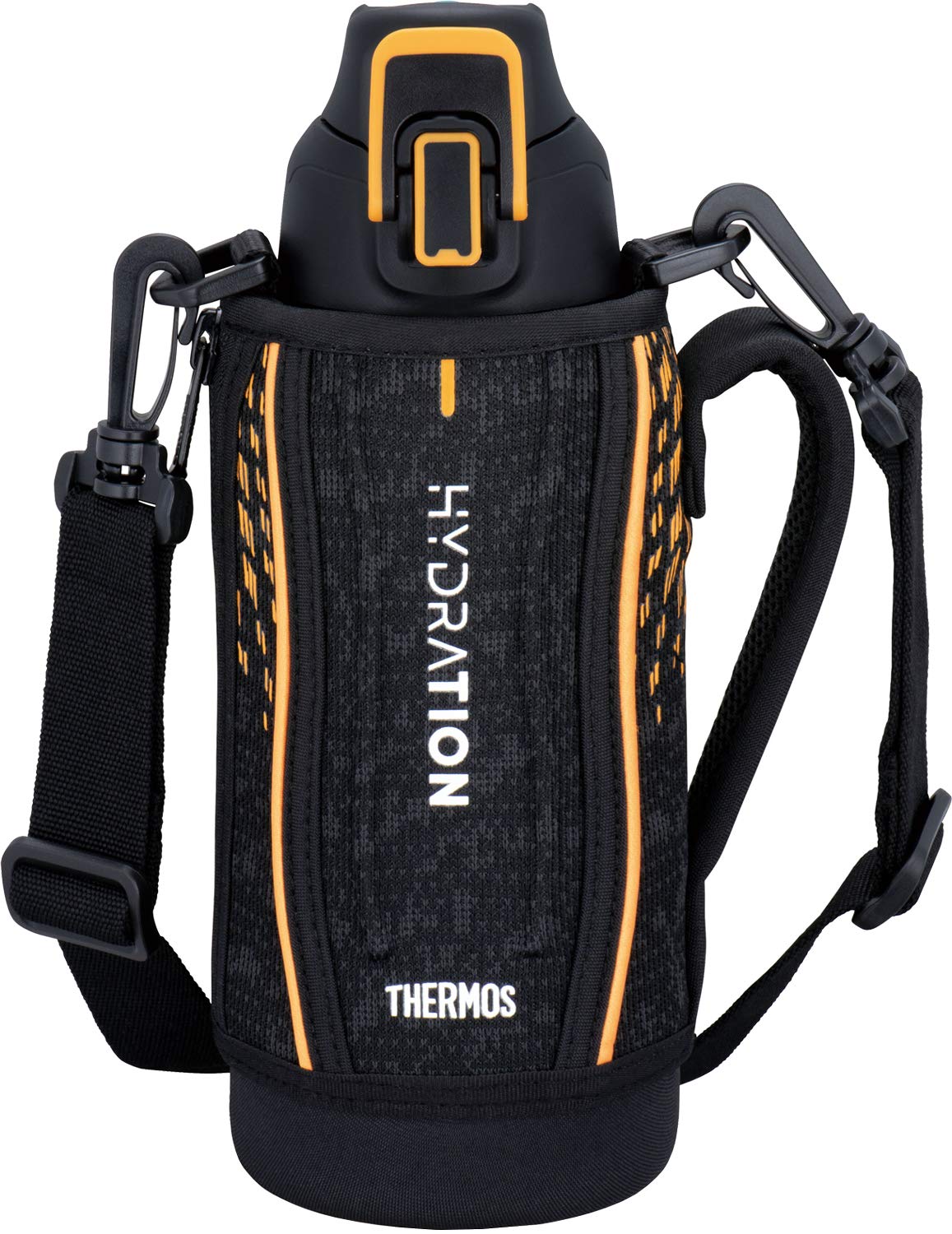 Thermos 0.8L Black Orange Vacuum Insulated Sports Bottle for Cold Beverages Fht - 801F Bkor