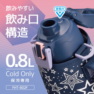 Thermos 0.8L Navy Peach Vacuum Insulated Sports Bottle for Cold Storage FHT - 802F NVPC