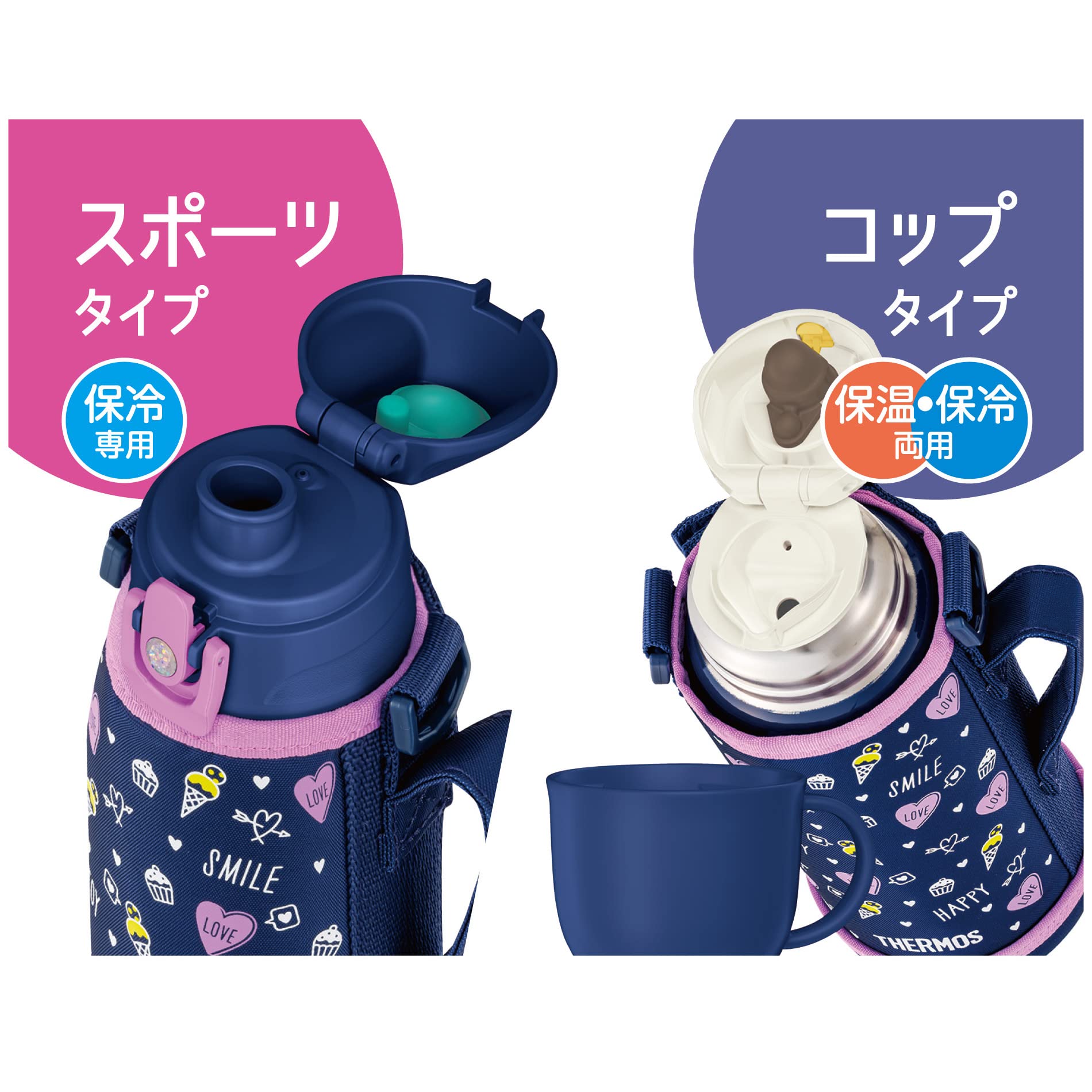 Thermos 0.8L Vacuum Insulated Water Bottle for Children in Navy Purple Fjj - 801Wf Nvpl