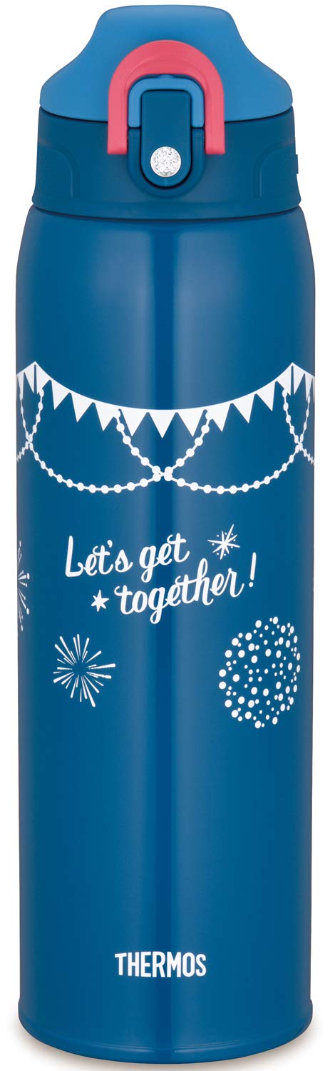 Thermos 1.0L Blue Flag Vacuum Insulated 2 - Way Water Bottle Fho - 1001Wf Bl - F