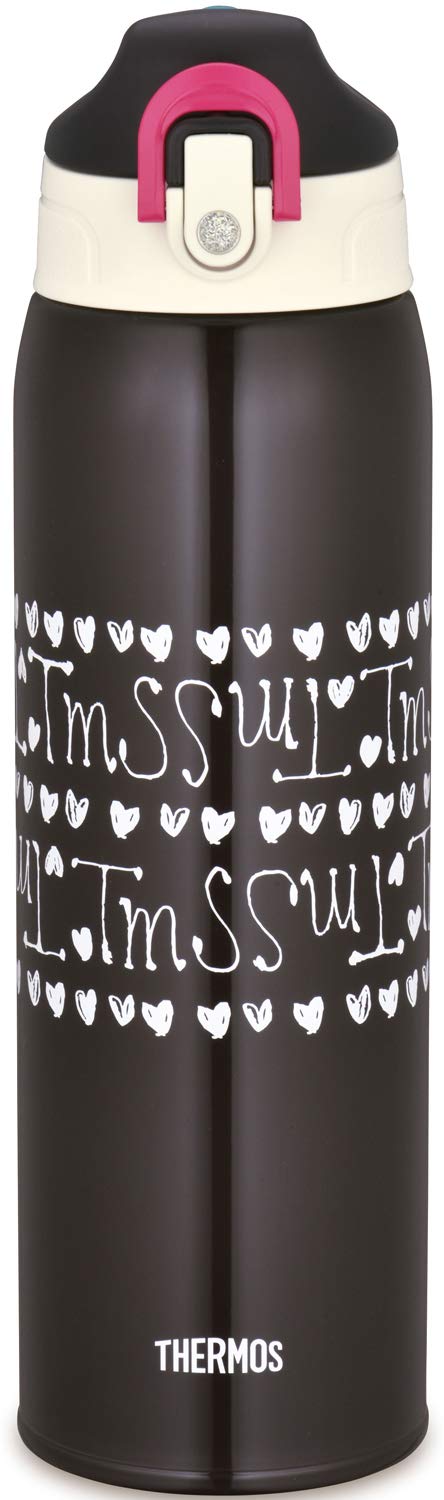 Thermos 1.0L Chocolate Heart Vacuum Insulated Water Bottle FHO - 1001WF CH - H