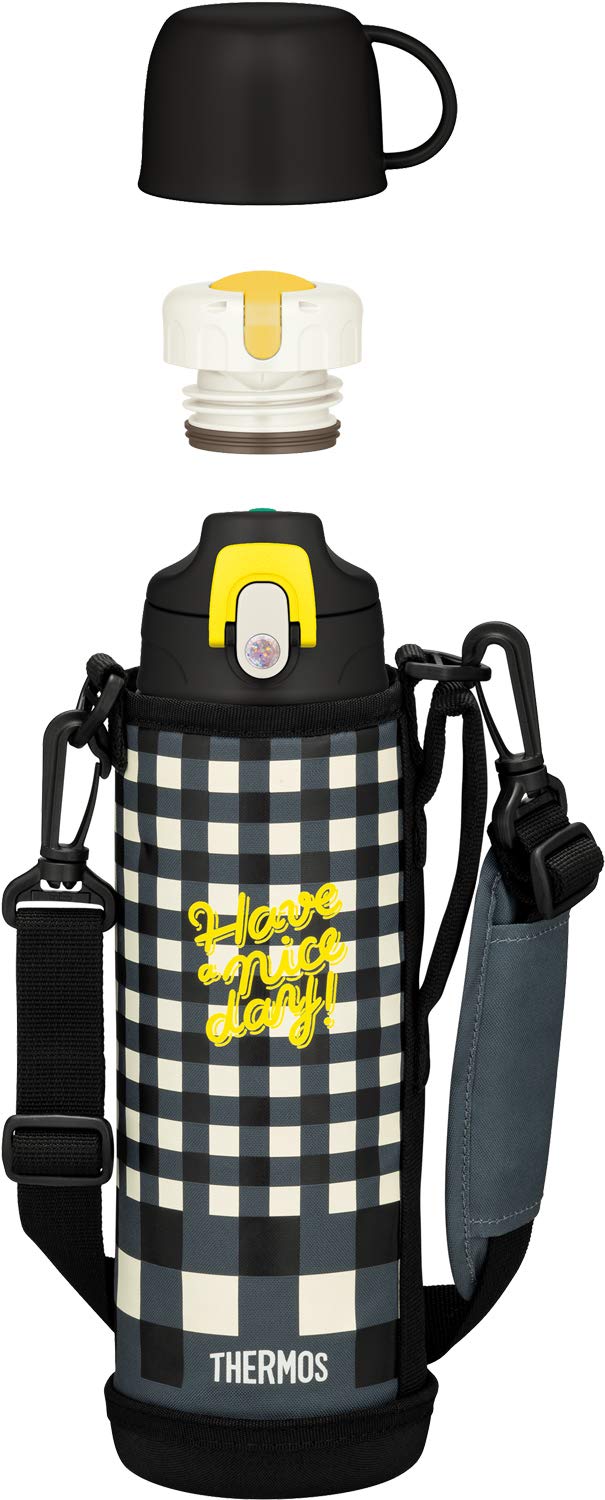 Thermos 1.0L Vacuum Insulated Black Water Bottle 2 - Way Check Model Fjj - 1000Wf