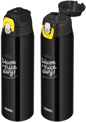 Thermos 1.0L Vacuum Insulated Black Water Bottle 2 - Way Check Model Fjj - 1000Wf