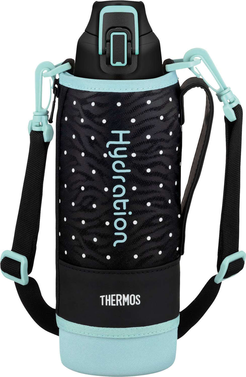 Thermos 1.0L Vacuum Insulated Water Bottle FHT - 1000F Dot Black Sports Variant