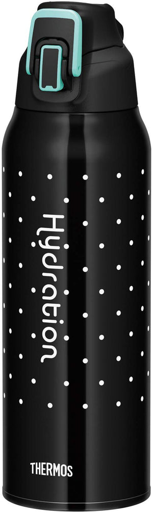 Thermos 1.0L Vacuum Insulated Water Bottle FHT - 1000F Dot Black Sports Variant