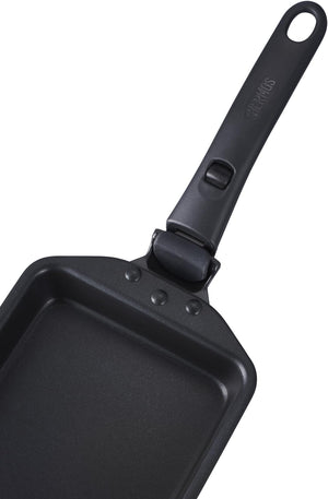 Thermos 15cm Black Egg Frying Pan - Durable Series with Detachable Handle IH Compatible
