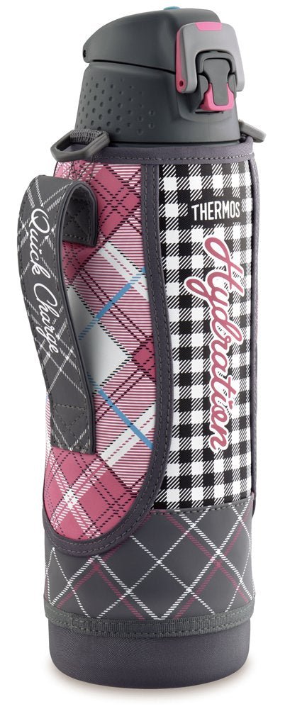 Thermos 1.5L Grey Gingham Cold Storage Sports Bottle Vacuum Insulated FFZ - 1502F