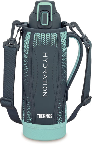 Thermos 1L Vacuum Insulated Navy Mint Sports Bottle Cold Storage FHT - 1002F NVMT