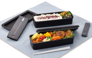 Thermos 2 Tier Fresh Lunch Box 980ml Black DJS - 980W BK