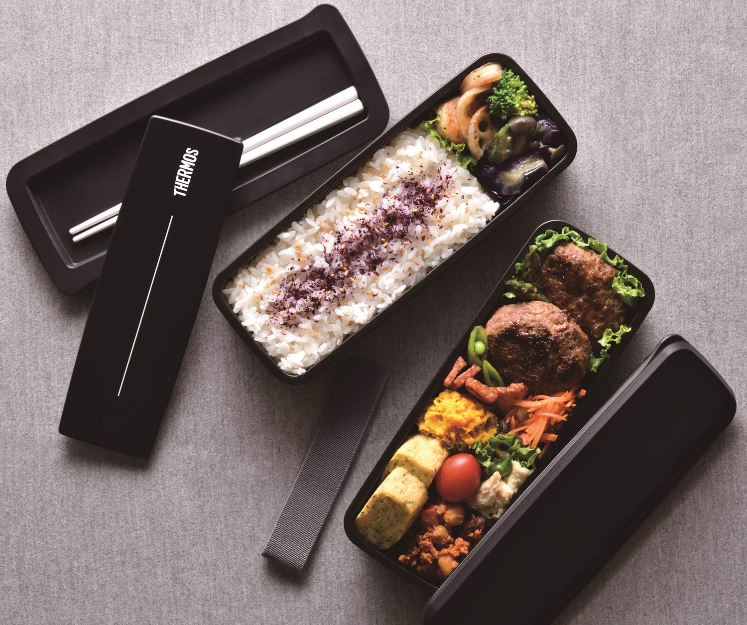 Thermos 2 Tier Fresh Lunch Box 980ml Black DJS - 980W BK