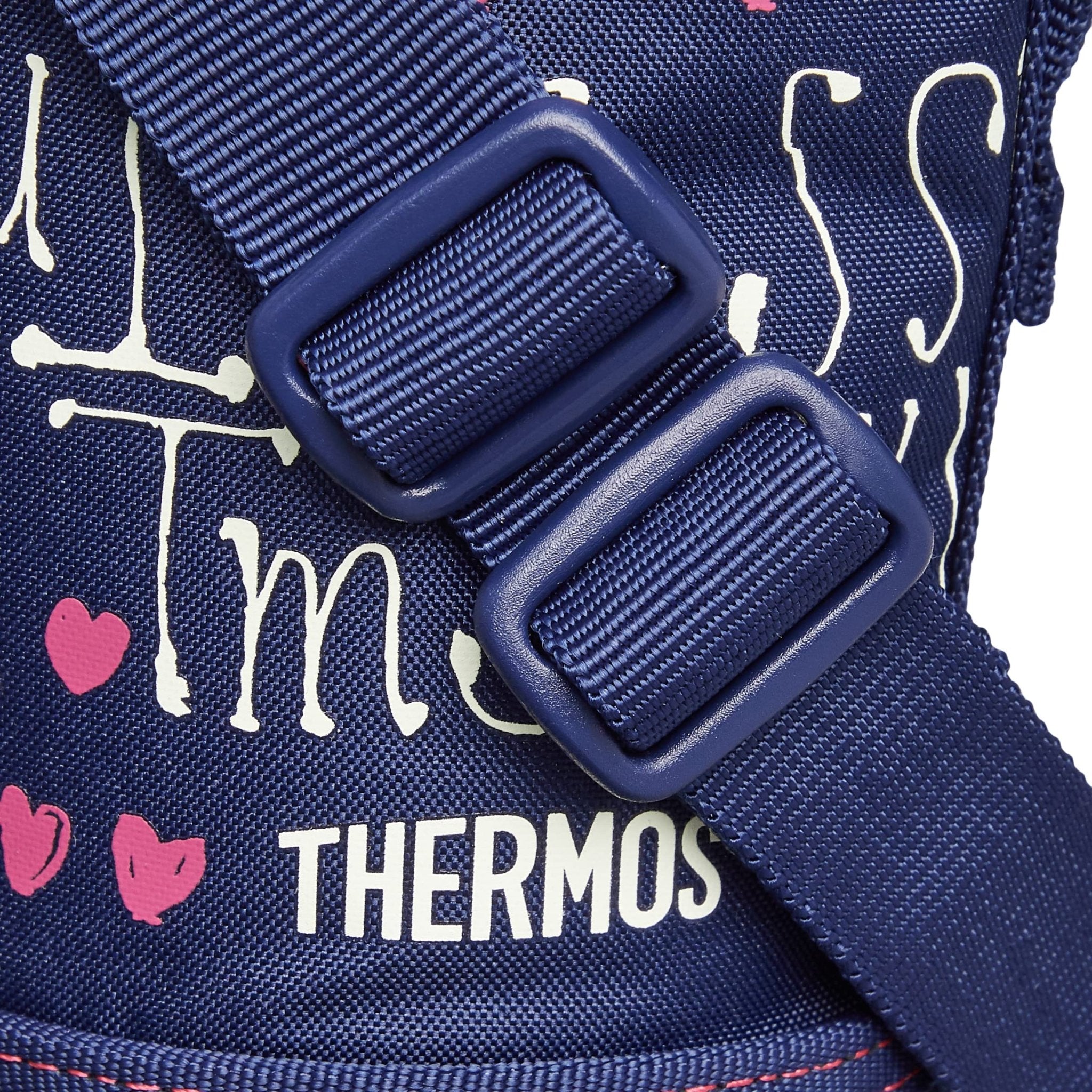 Thermos 2 - Way Bottle Replacement Parts with Handy Pouch in Navy Heart Design
