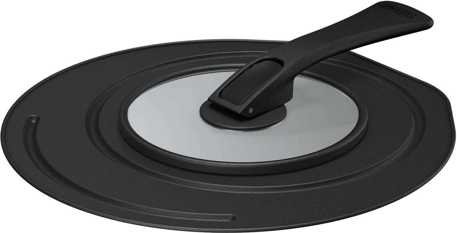 Thermos 20/24cm Compatible Black Frying Pan Lid with Stand - KLC - 001 BK