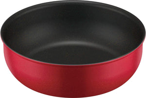 Thermos 24cm Red Durable Series Frying Pan with Removable Handle - IH Compatible