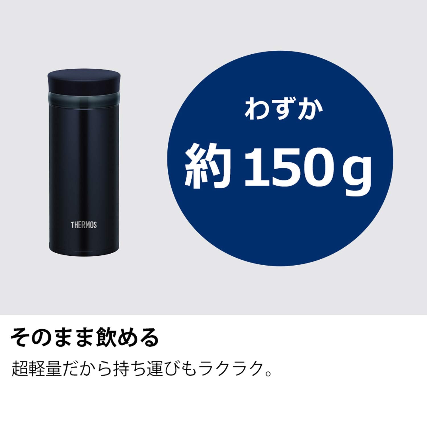 Thermos 250ml Dark Navy Vacuum Insulated Portable Water Bottle JNO - 252