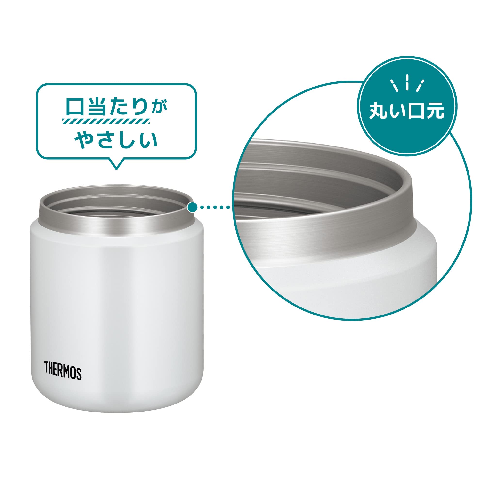 Thermos 300ml White Gray Vacuum Insulated Soup Jar - Easy - to - Clean Standard Model JBR - 301 WHGY