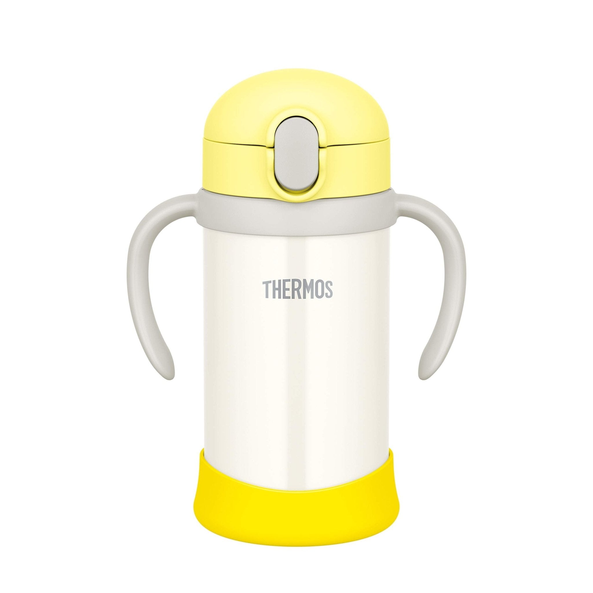 Thermos 350ml Baby Straw Mug - Vacuum Flask in Yellow White