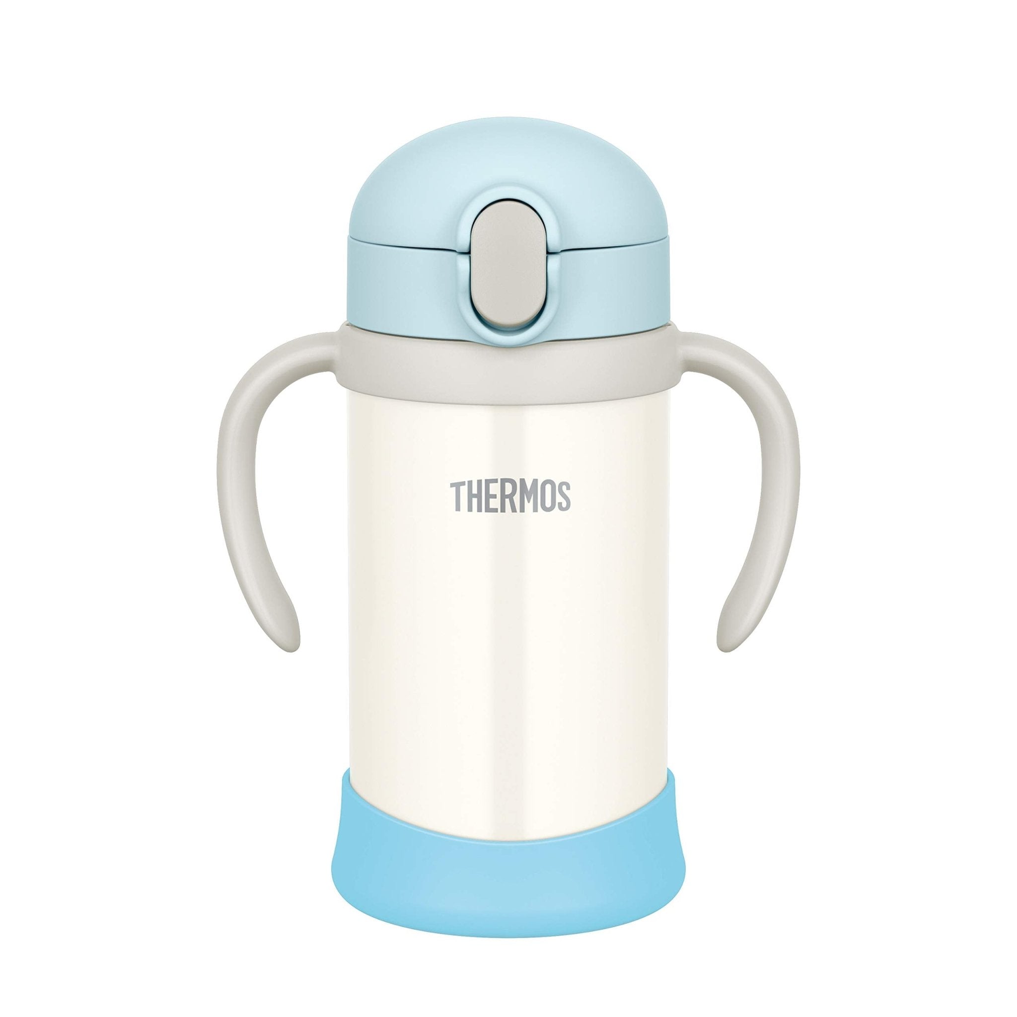 Thermos 350ml Vacuum Flask Baby Straw Mug in Blue and White