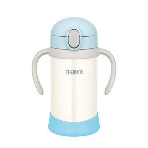 Thermos 350ml Vacuum Flask Baby Straw Mug in Blue and White