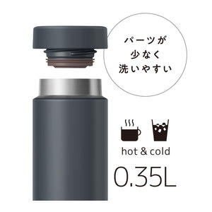 Thermos 350Ml Vacuum Insulated Stainless Steel Water Bottle Portable Easy Cleaning Screw Closure - Dark Gray Jon - 350 Dgy