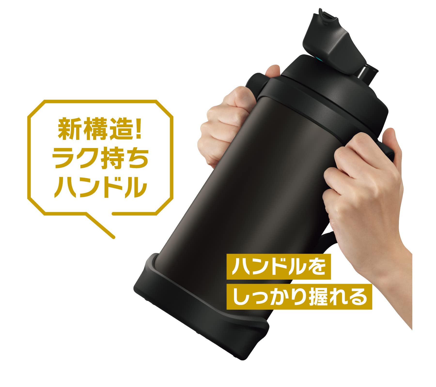 Thermos 3L Water Bottle - Black Vacuum Insulated Sports Jug Fjq - 3000 Bk